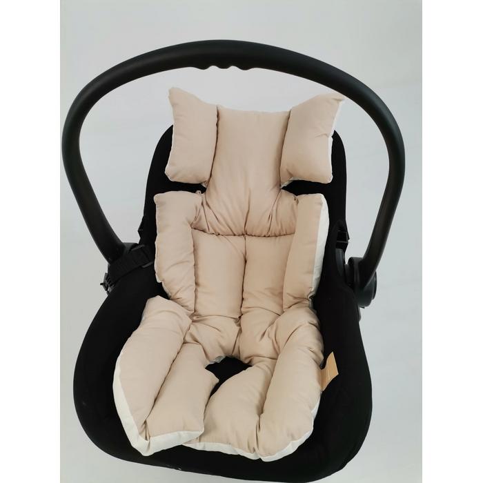 Puset içi minderi bej ve krem poplin