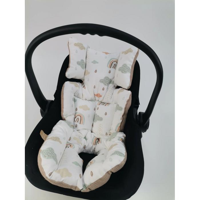 Puset örtüsü bej waffle  pike - gökkuşaklı müslin