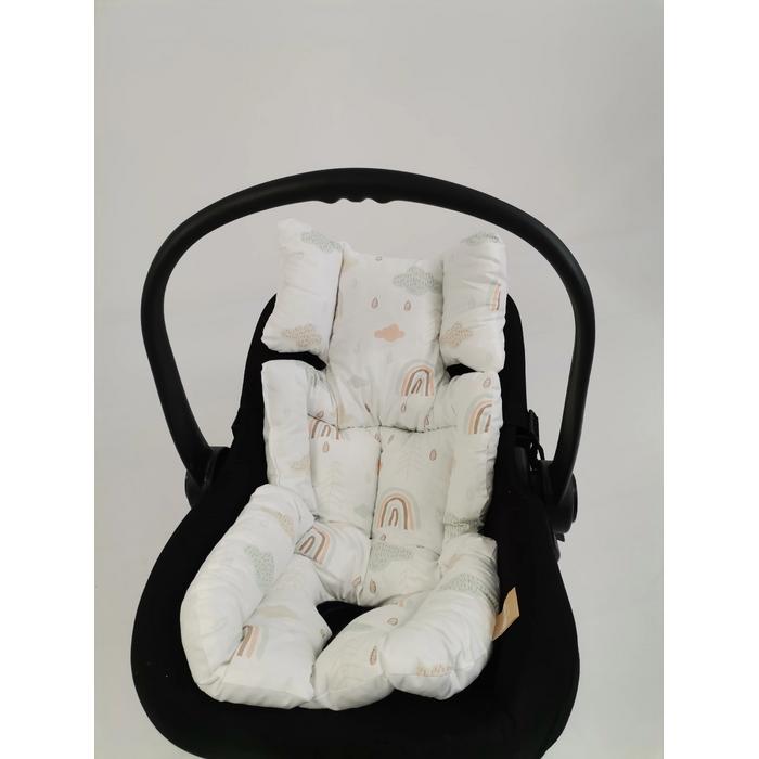 Puset örtüsü gökkuşaklı poplin - beyaz poplin