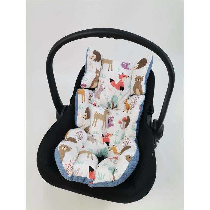 Puset örtüsü indigo mavi waffle pike - hayvan figürlü poplin