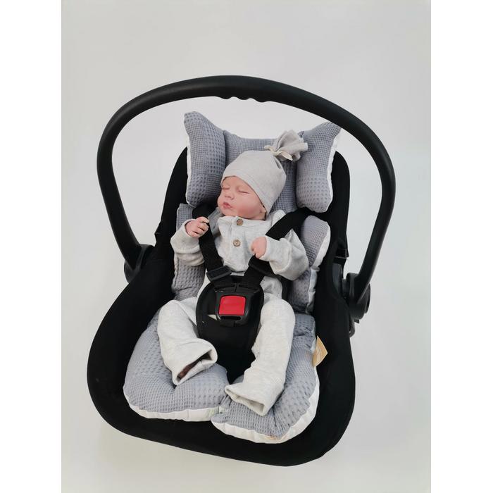 Puset örtüsü koyu gri waffle pike - gökkuşaklı poplin