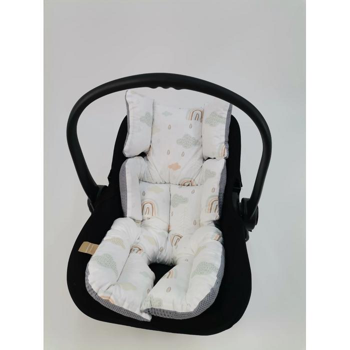 Puset örtüsü koyu gri waffle pike - gökkuşaklı poplin