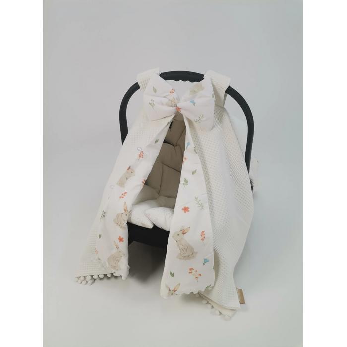 Puset örtüsü krem waffle pike - tavşanlı poplin