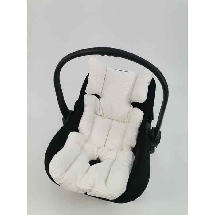 Puset örtüsü krem waffle pike - bej yıldızlı poplin