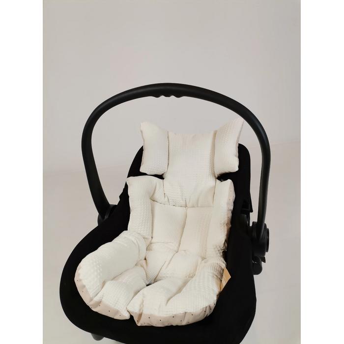 Puset örtüsü krem waffle pike - bej zemin üstü kahve rengi poplin