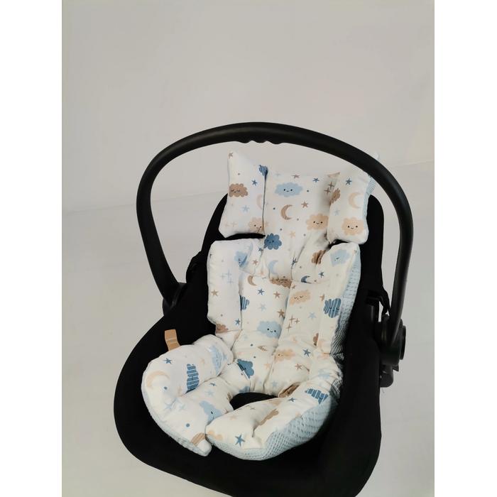 Puset örtüsü mavi waffle pike - mavi aylı bulutlu müslin