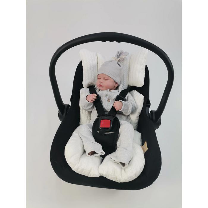 Puset örtüsü püsküllü krem örgü pike - krem poplin