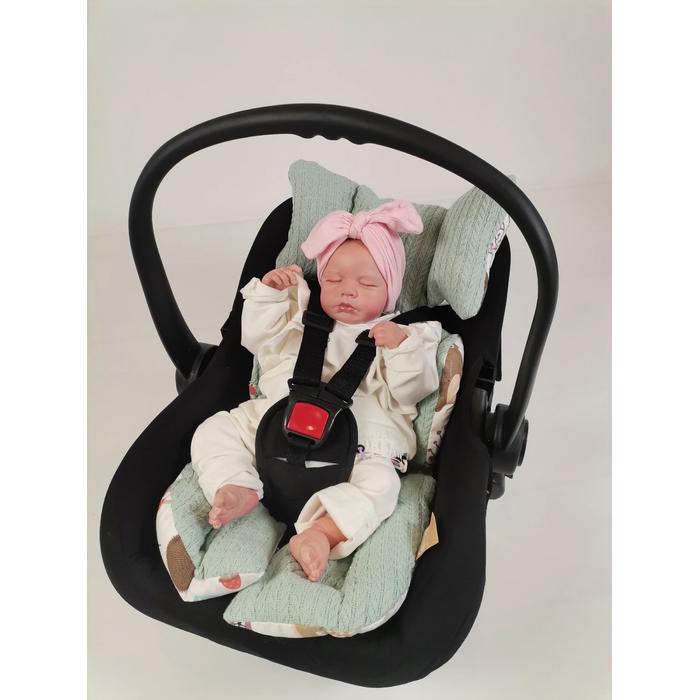 Puset örtüsü yeşil örgü pike - hayvan figürlü poplin