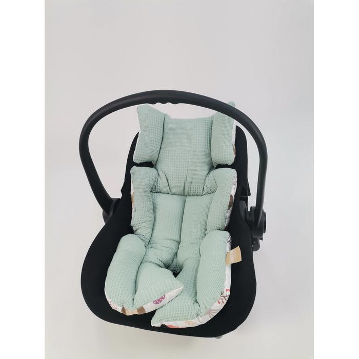 Puset örtüsü yeşil waffle pike - hayvan figürlü poplin