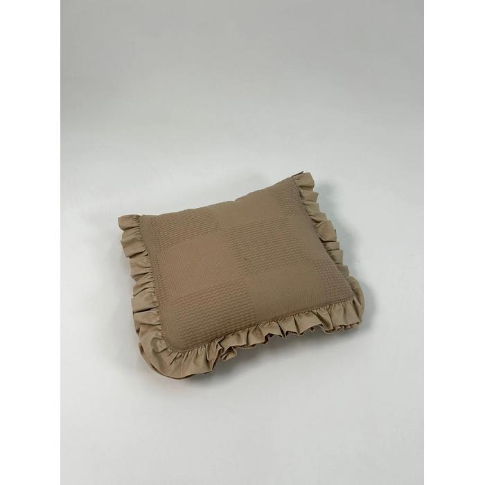 Sürpriz yastık bej waffle pike - gökkuşaklı poplin