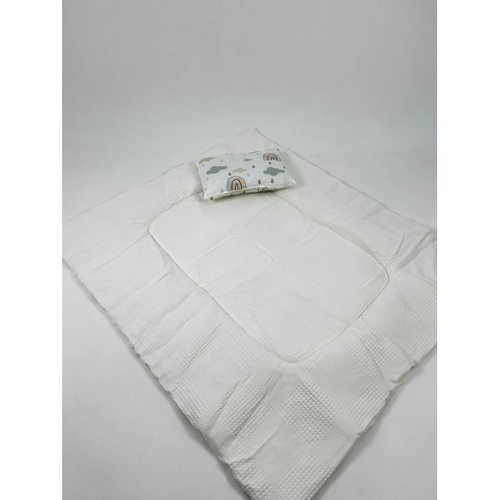 Sürpriz yastık krem waffle pike - gökkuşaklı poplin