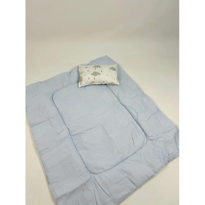 Sürpriz yastık mavi waffle pike - gökkuşaklı poplin