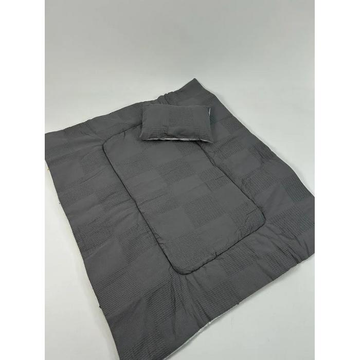 Sürpriz yastık koyu gri waffle pike - gri samanyolu yıldızlı poplin