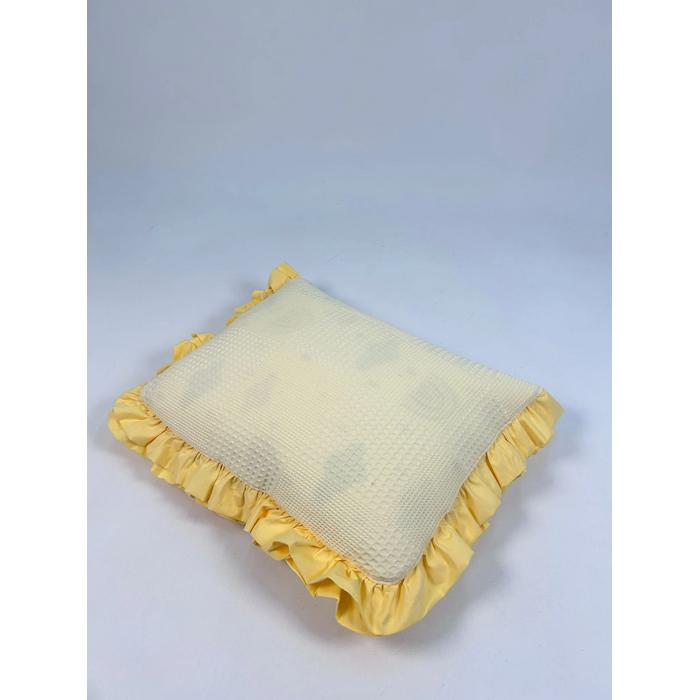 Sürpriz yastık sarı waffle pike - gökkuşaklı poplin