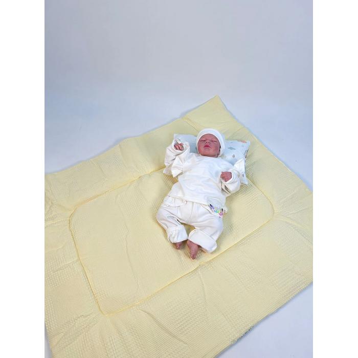 Sürpriz yastık sarı waffle pike - gökkuşaklı poplin