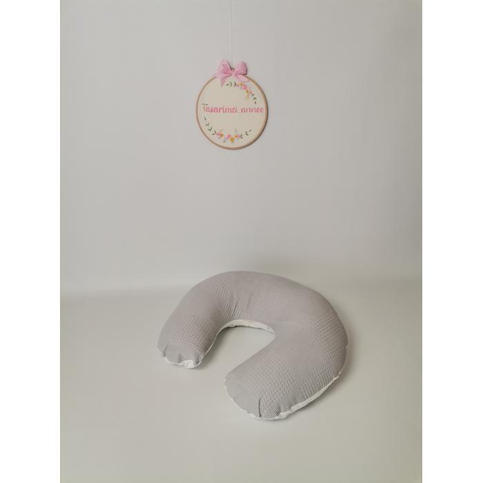 Yuvarlak babynest 9'lu set gri waffle pike - gökkuşaklı poplin