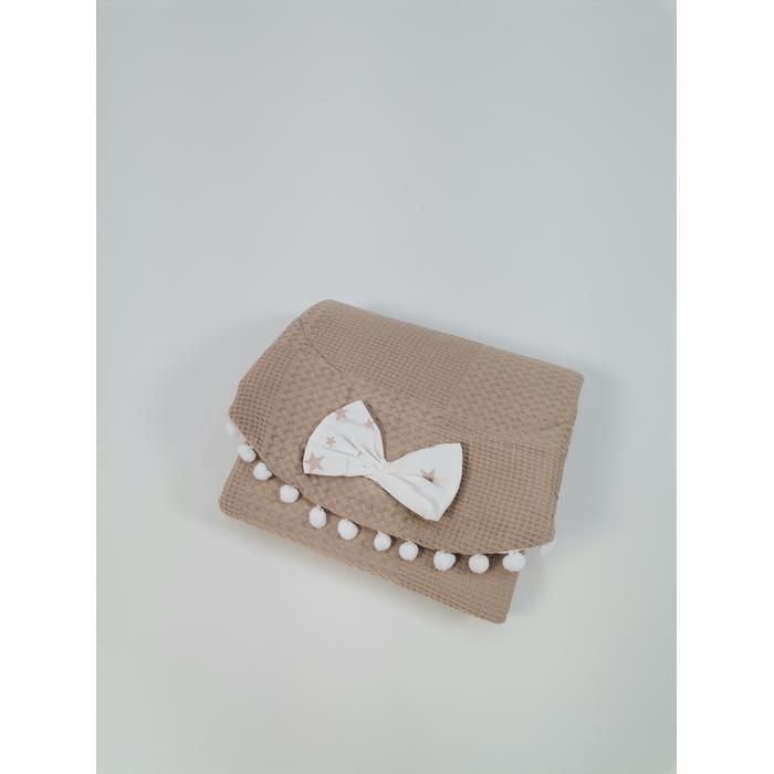 Yuvarlak babynest 9'lu set bej waffle pike - bej yıldızlı poplin