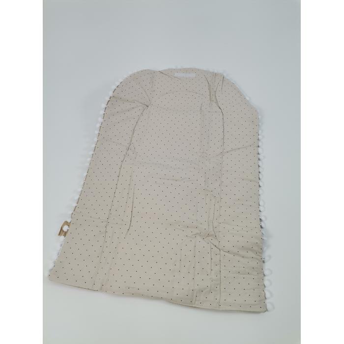 Yuvarlak babynest 9'lu set bej waffle pike - bej zemin üstü kahve rengi puantiyeli poplin