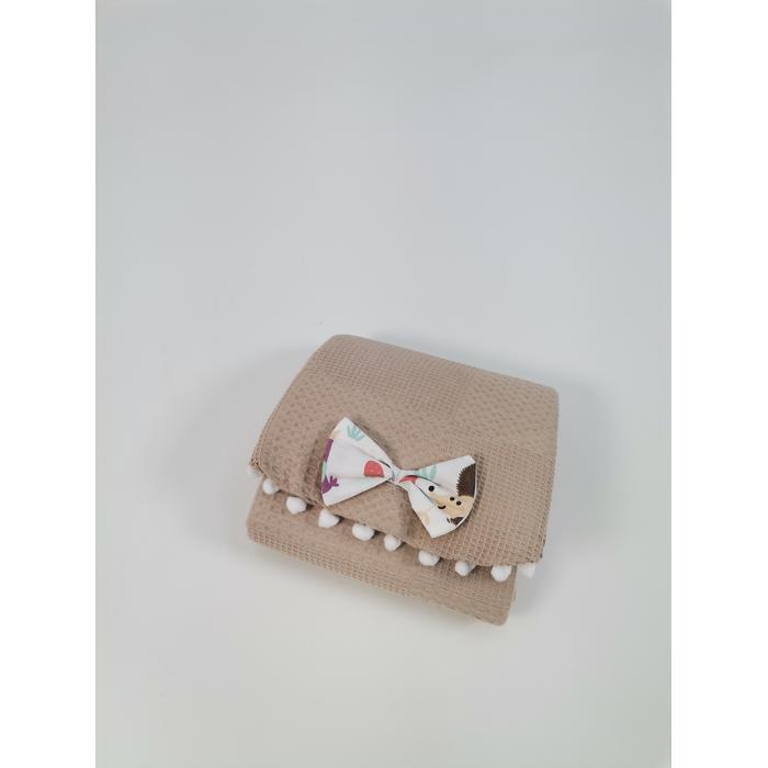 Yuvarlak babynest 9'lu set bej waffle pike - hayvan figürlü poplin