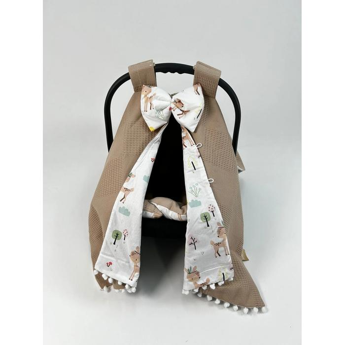 Yuvarlak babynest 9'lu set bej waffle pike - karacalı poplin