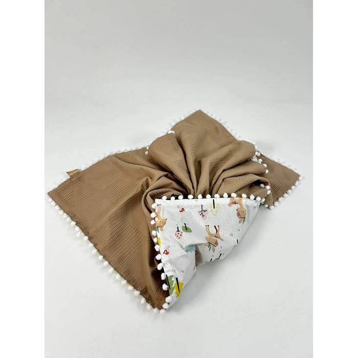 Yuvarlak babynest 9'lu set bej waffle pike - karacalı poplin