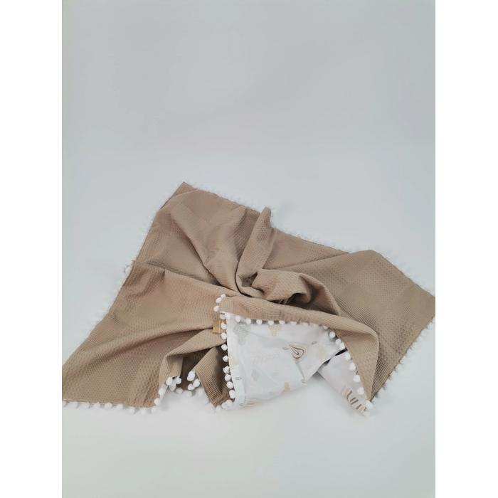 Yuvarlak babynest 9'lu set bej waffle pike - gökkuşaklı poplin