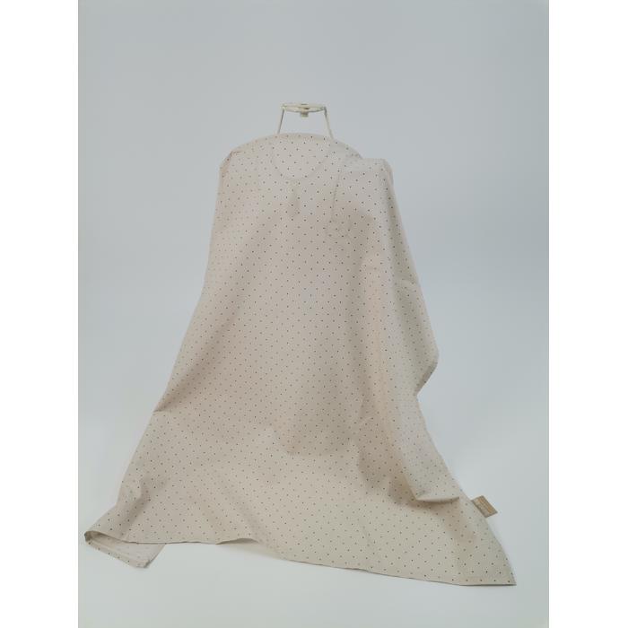 Yuvarlak babynest 9'lu set bej waffle pike - bej zemin üstü kahve rengi puantiyeli poplin