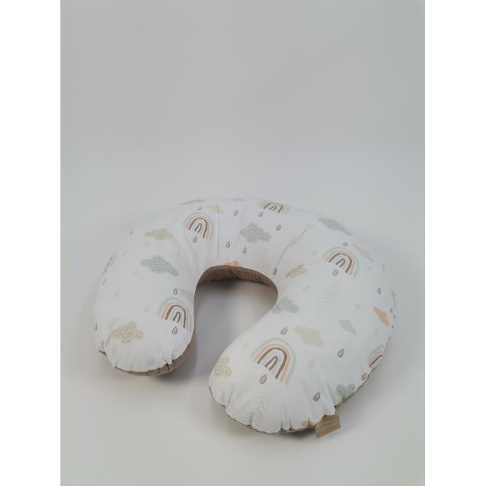 Yuvarlak babynest 9'lu set bej waffle pike - gökkuşaklı poplin