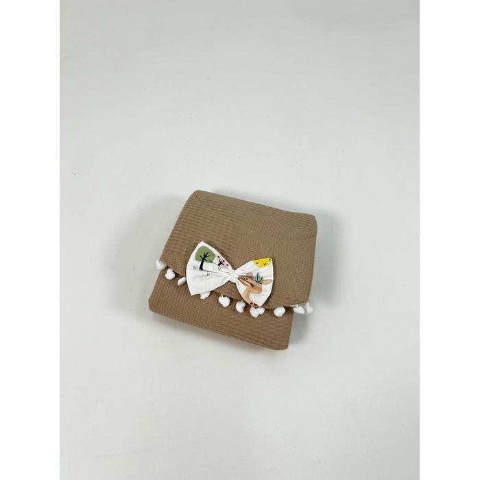 Yuvarlak babynest 9'lu set bej waffle pike - karacalı poplin