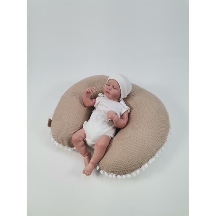 Yuvarlak babynest 9'lu set bej waffle pike - hayvan figürlü poplin