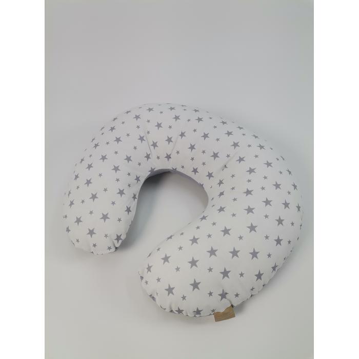 Yuvarlak babynest 9'lu set gri waffle pike - gri yıldızlı poplin