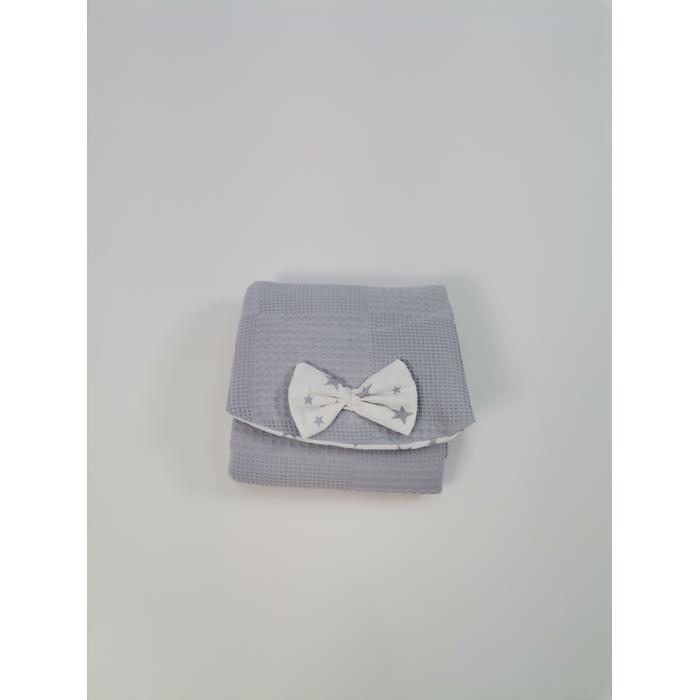 Yuvarlak babynest 9'lu set gri waffle pike - gri yıldızlı poplin
