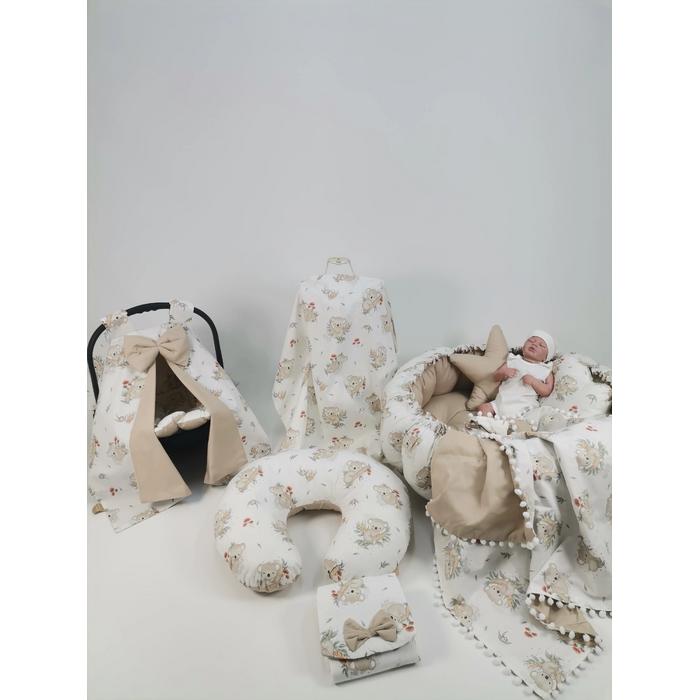 Yuvarlak babynest 9'lu set koala poplin - bej poplin