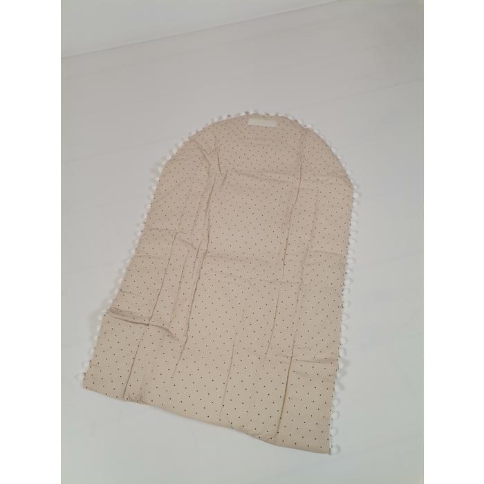 Yuvarlak babynest 9'lu set krem waffle pike - bej zemin üstü kahve rengi puantiyeli