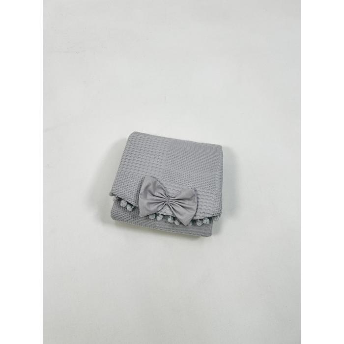 Yuvarlak babynest 9'lu set koyu gri waffle pike - koyu gri poplin