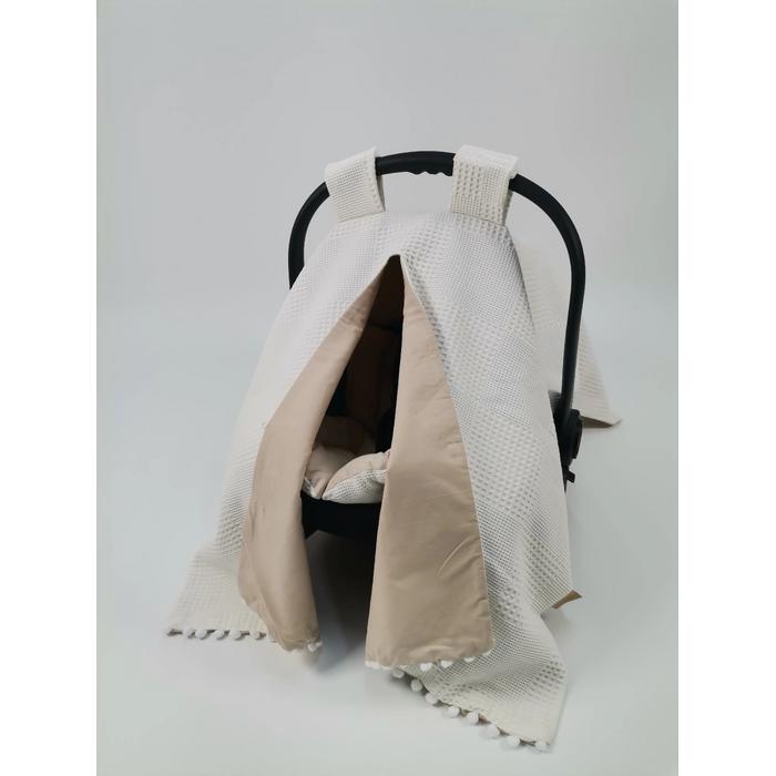 Yuvarlak babynest 9'lu set krem waffle pike - bej poplin