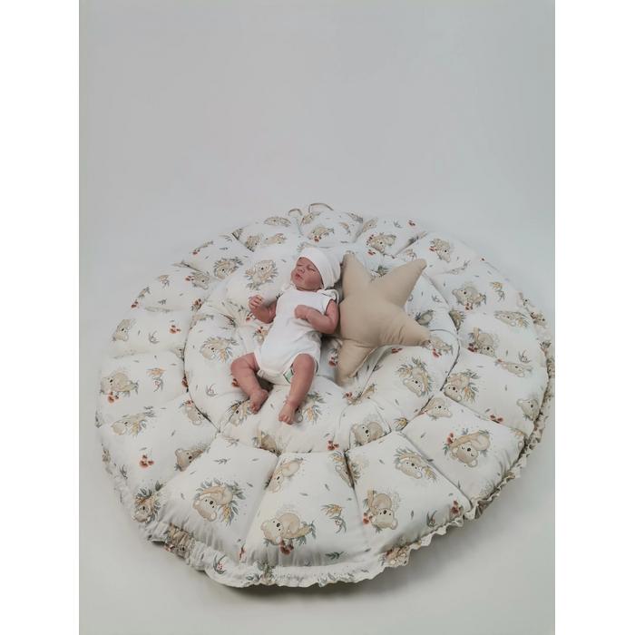 Yuvarlak babynest 9'lu set koala poplin - bej poplin