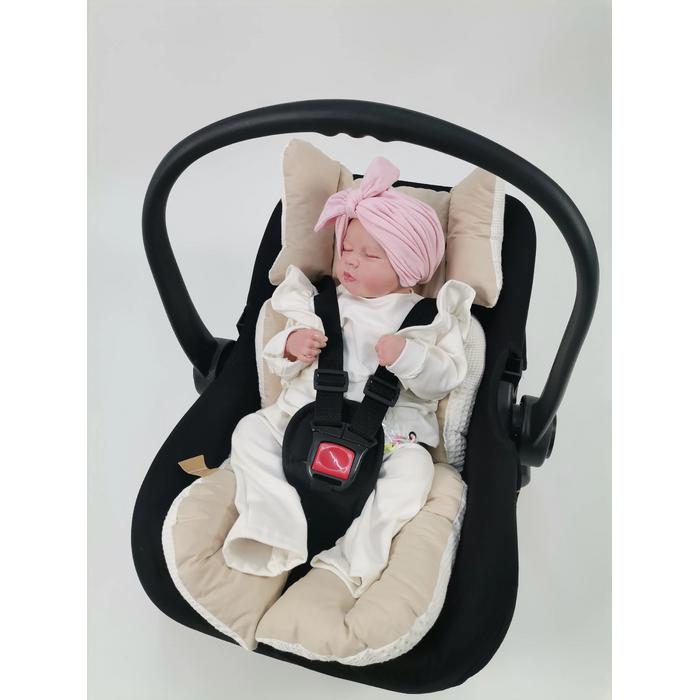 Yuvarlak babynest 9'lu set krem waffle pike - bej poplin