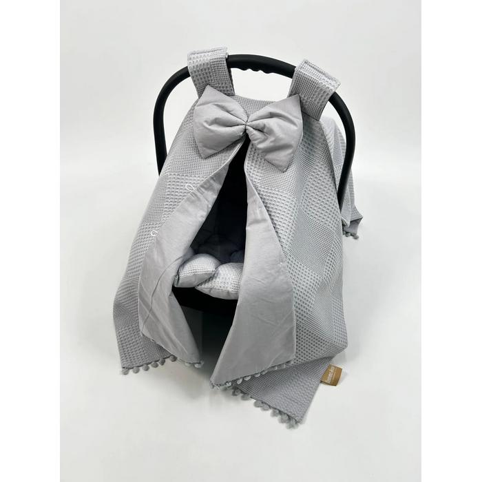 Yuvarlak babynest 9'lu set koyu gri waffle pike - koyu gri poplin