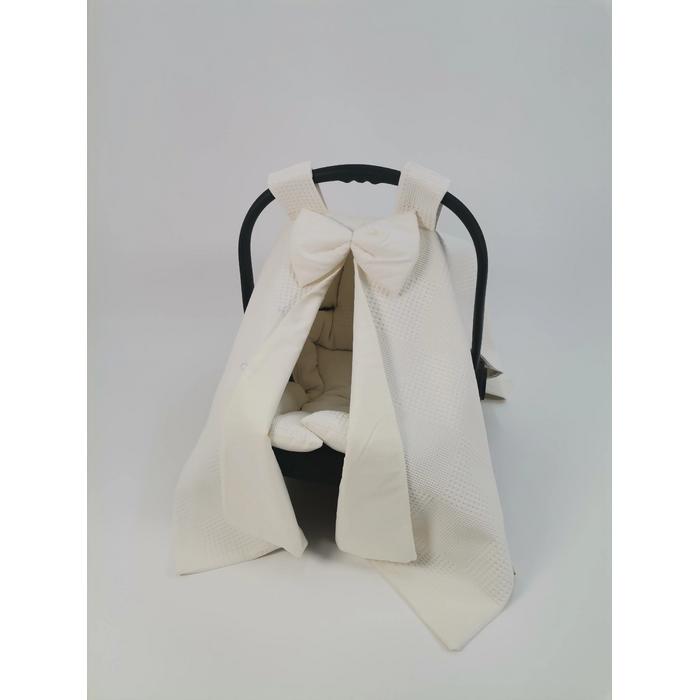 Yuvarlak babynest 9'lu set krem waffle pike - krem poplin