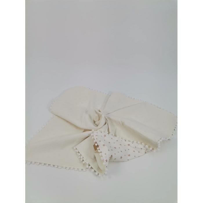 Yuvarlak babynest 9'lu set krem waffle pike - bej yıldızlı poplin