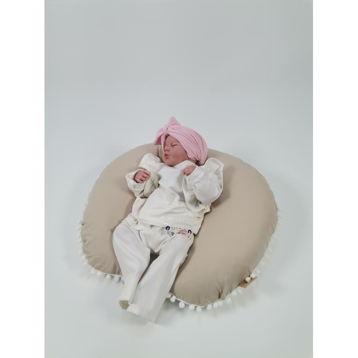 Yuvarlak babynest 9'lu set krem waffle pike - bej poplin