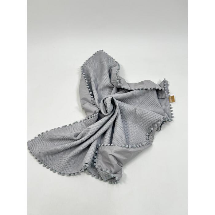 Yuvarlak babynest 9'lu set koyu gri waffle pike - koyu gri poplin