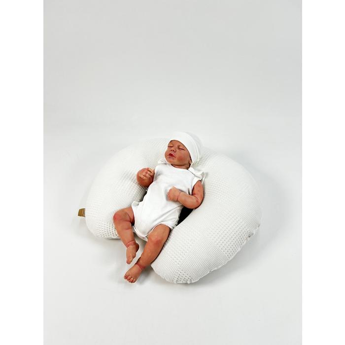 Yuvarlak babynest 9'lu set krem waffle pike - gökkuşaklı poplin