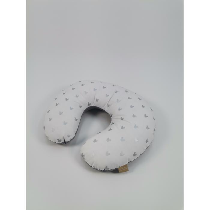 Yuvarlak babynest 9'lu set koyu gri waffle pike - gümüş mickeyli poplin