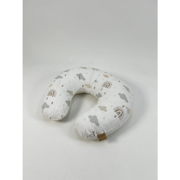 Yuvarlak babynest 9'lu set krem waffle pike - gökkuşaklı poplin