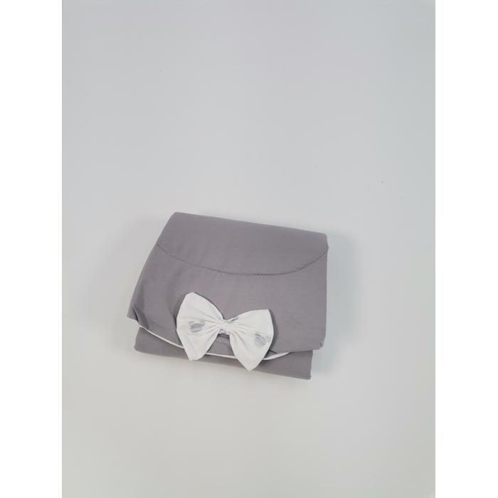 Yuvarlak babynest 9'lu set koyu gri poplin - gümüş mickeyli poplin