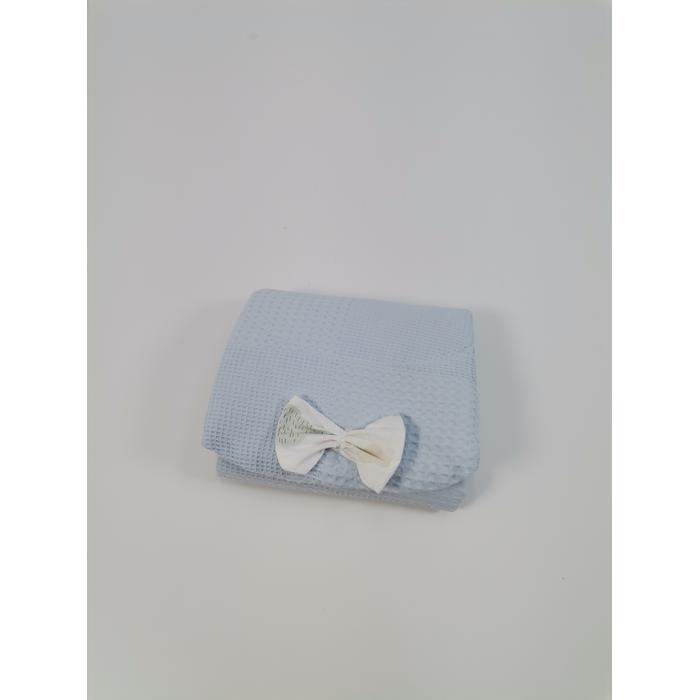 Yuvarlak babynest 9'lu set mavi waffle pike - gökkuşaklı poplin