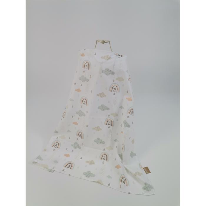 Yuvarlak babynest 9'lu set mavi waffle pike - gökkuşaklı poplin