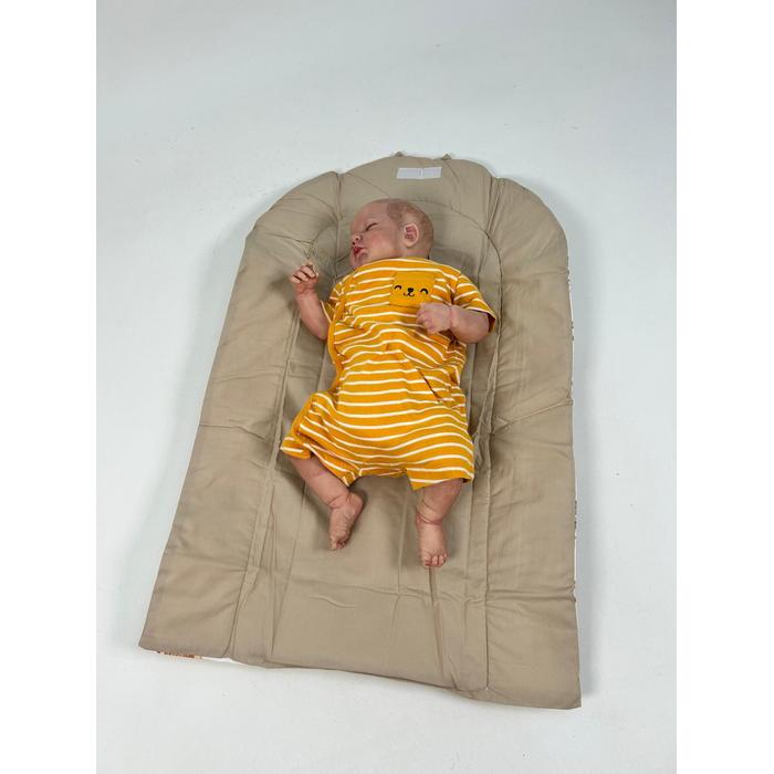 Yuvarlak babynest 9'lu set sevimli hayvanlar poplin - bej poplin